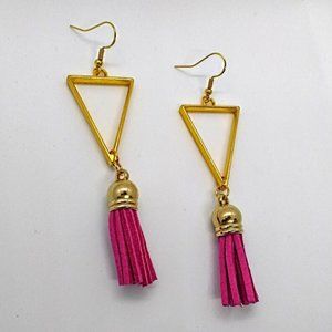 Pink Tassel Earrings